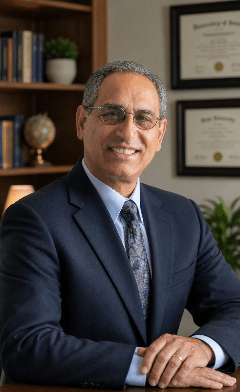 Dr. Moh Jazaieri smiling in his office.